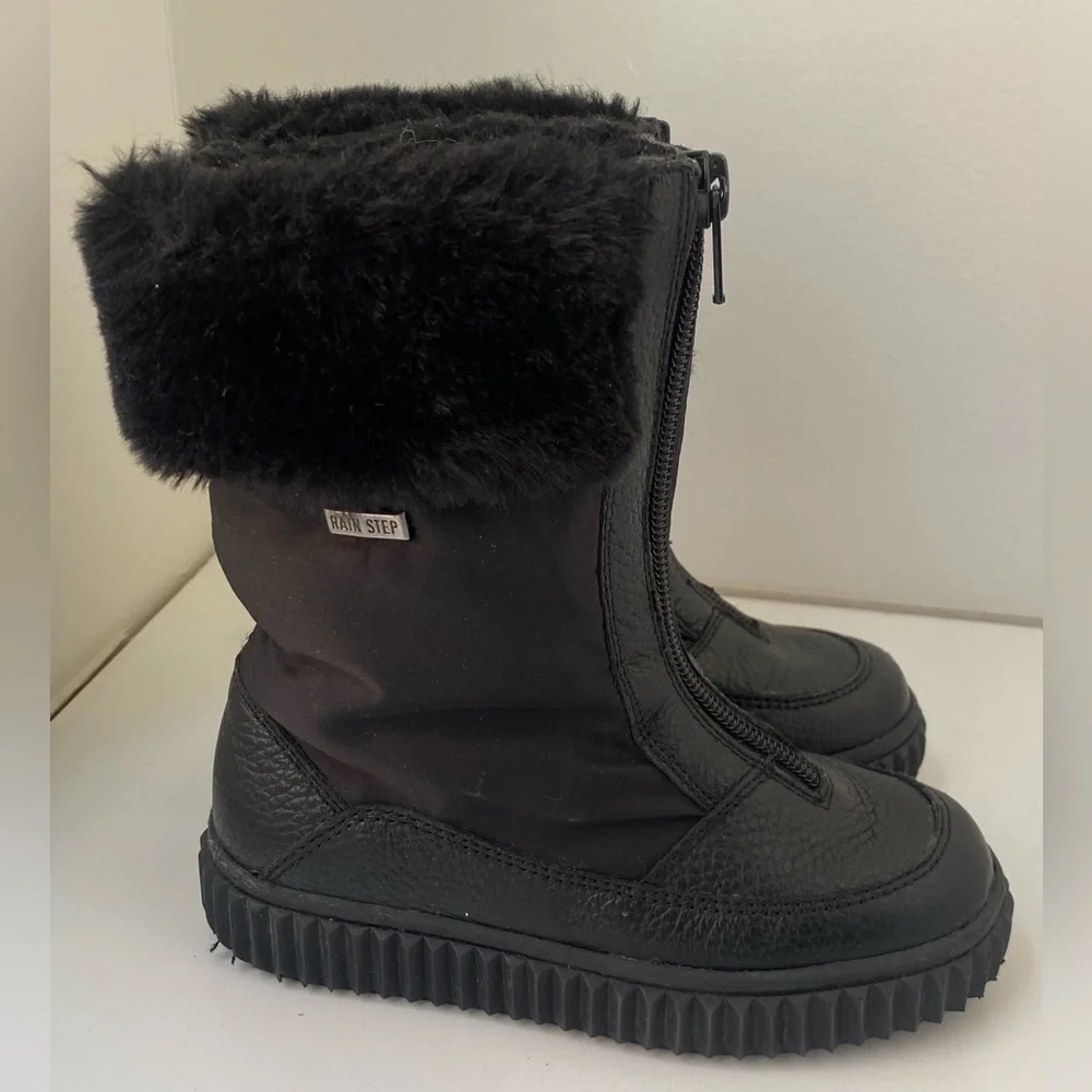 NATURINO Girls Black Rainstep Snow Boots - Size 27